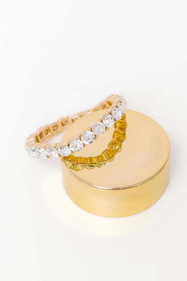 All The Sparkles Stretch Bracelet in Clear