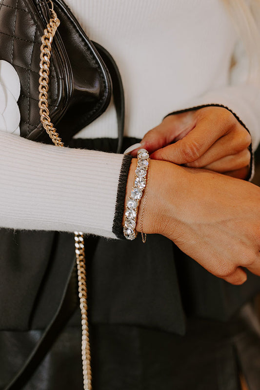 All The Sparkles Stretch Bracelet in Clear