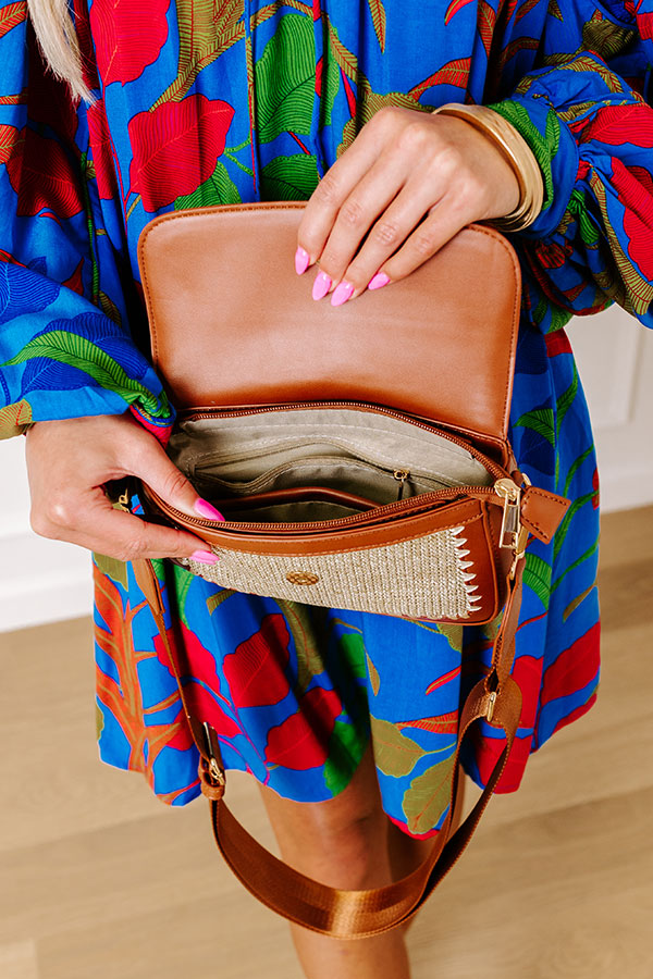 Vacay Ready Woven Crossbody in Maple