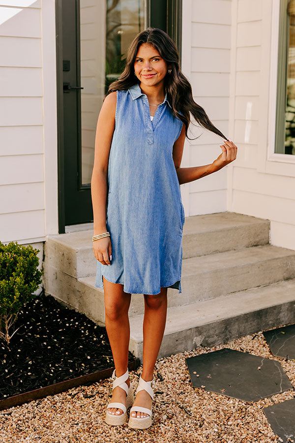 Cutie On The Coast Chambray Dress