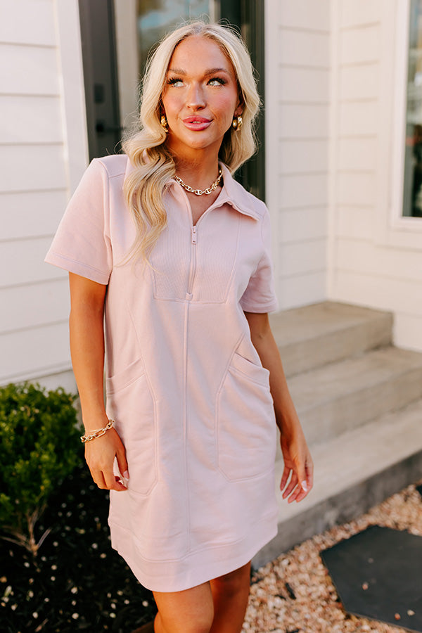 Casual Outing Mini Dress in Blush