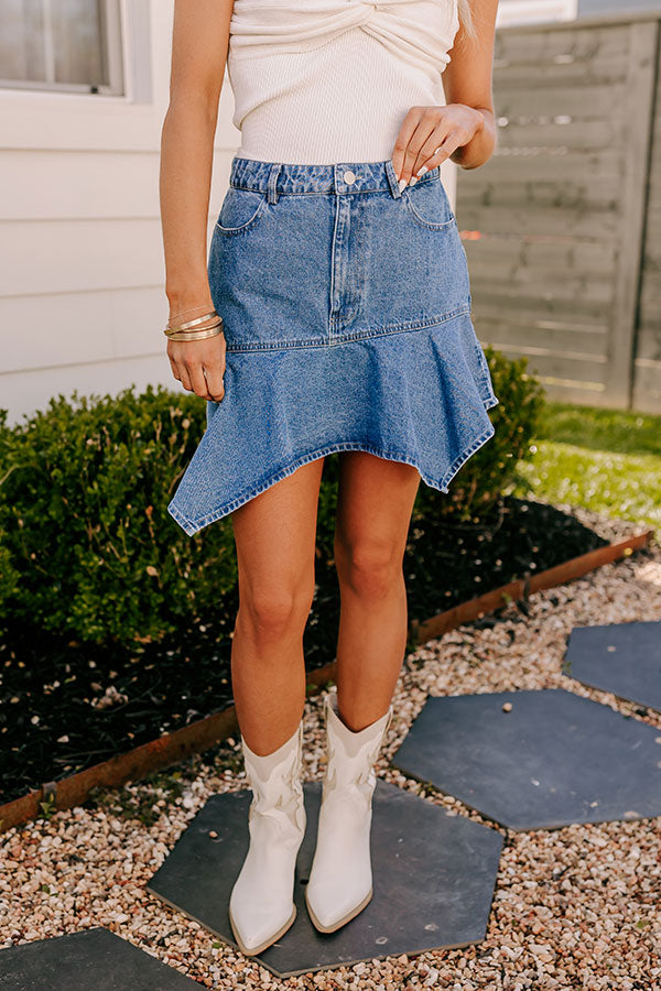 The Avery High Waist Asymmetrical Mini Skirt