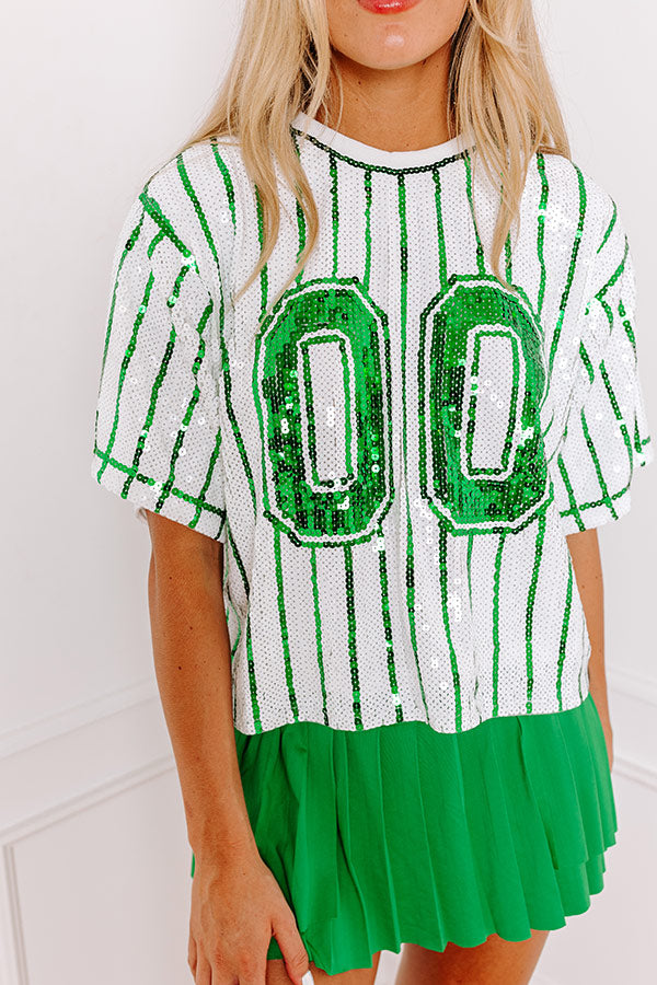 Spirit Squad Sequin Top in Green
