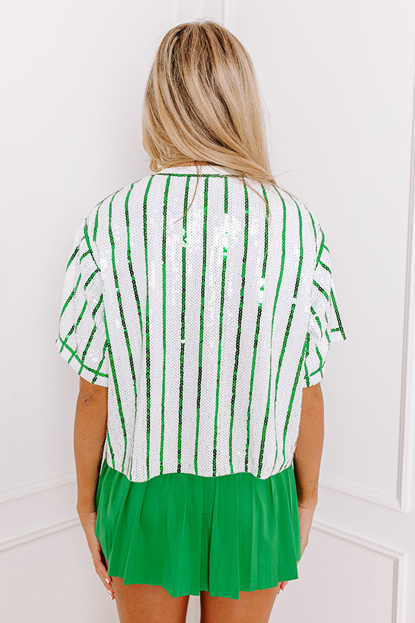 Spirit Squad Sequin Top in Green