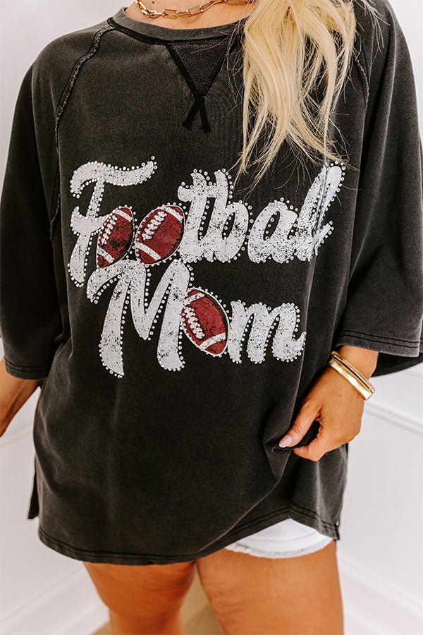 Football Mom Embellished Top Curves