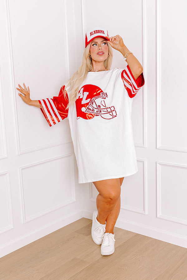State Pride Sequin Mini Dress in Alabama Curves 3XL / crimson