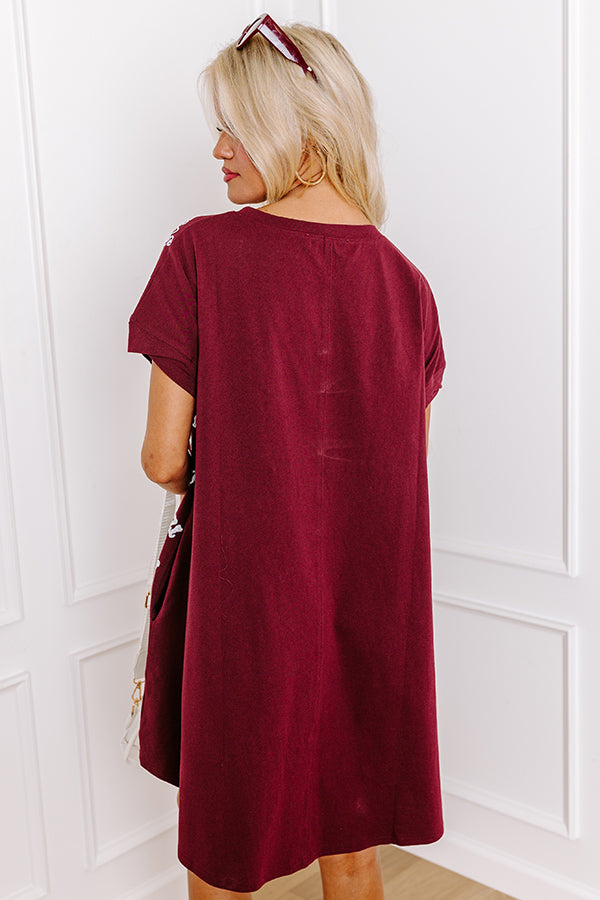 School Spirit Sequin Embroidered Mini Dress in Texas Maroon Impressions Outlet School Spirit Sequin Embroidered Mini Dress in Texas Maroon Impressions Outlet