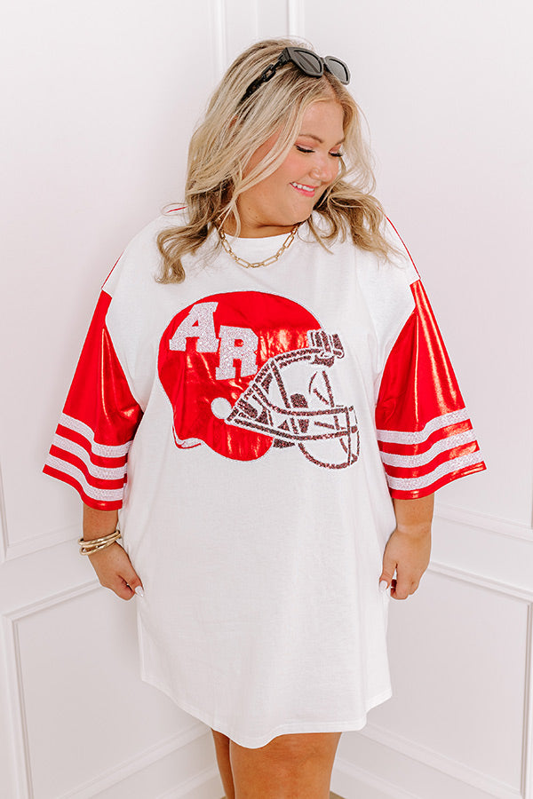 arkansas jersey dress ThatXpression Arkansas Red White Jersey Themed Racerback Dress