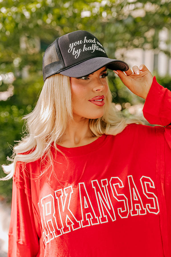 You Had Me By Halftime Trucker Hat in Black