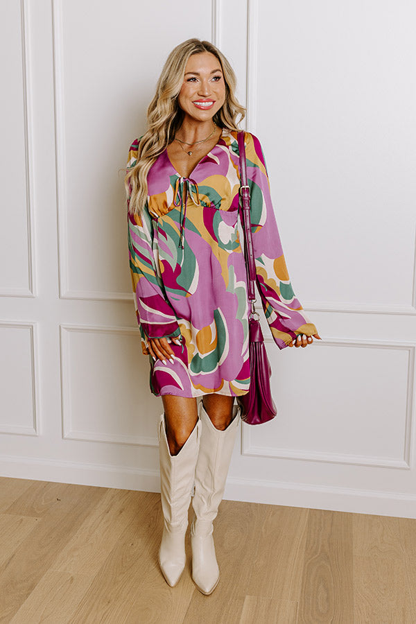 groovy mini dress Groovy Mindset Satin Mini Dress M / purple