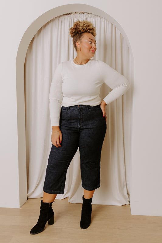 JUDY BLUE Kinsley High Waist Wide Leg Jean Curves