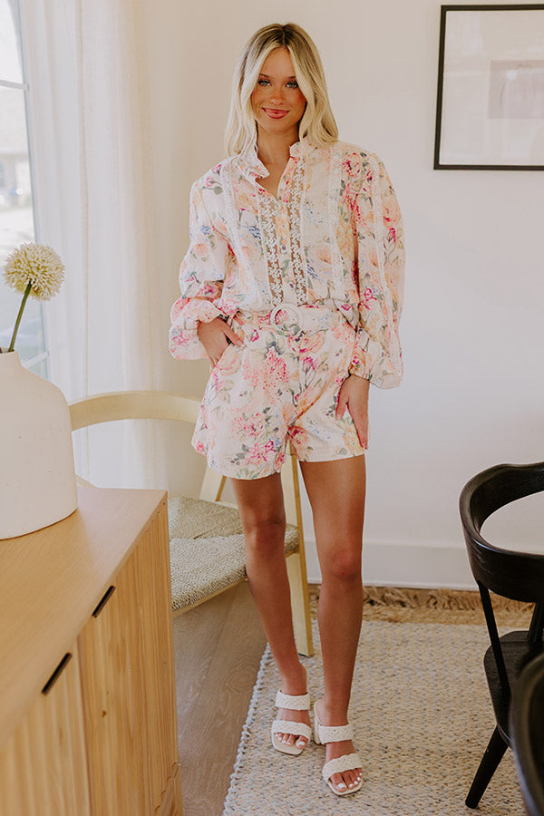 Sweet Garden Floral High Waist Shorts